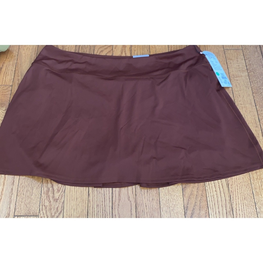 Calia Court High Rise Skort Pleated Red Brown Size XXL 14" Length